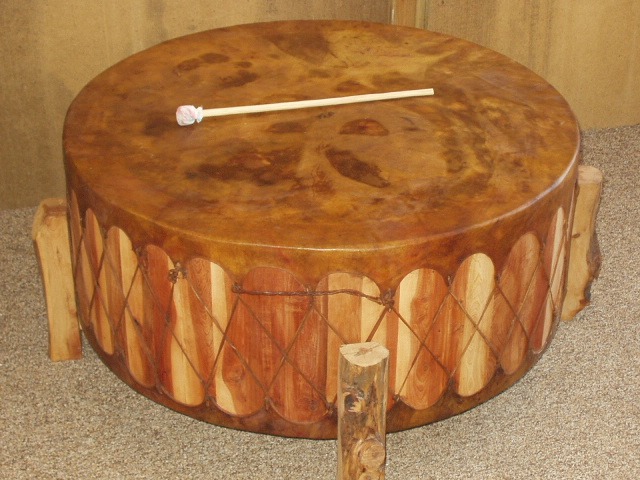 Native American Cedar Drum Table