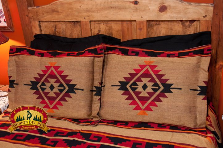 Southwestern Yavapai Pillow Sham -Black Southwestern Yavapai Pillow Sham
