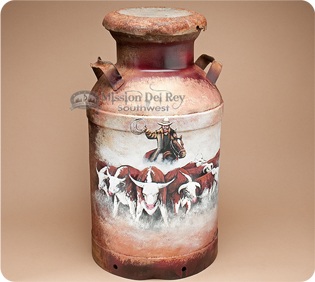 Southwestern Painted Milk Cans