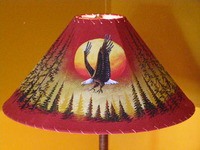 Use Painted Lamp Shades For Mountain Style Decorating